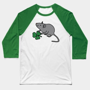 St Patricks Day Rat with Shamrock Baseball T-Shirt